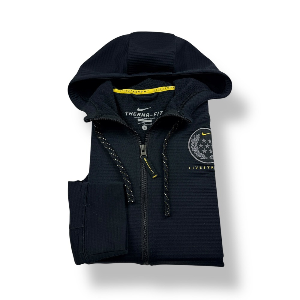 Nike Therma-FIT LIVESTRONG Mens Hoodie Full Zip Black Size Large L